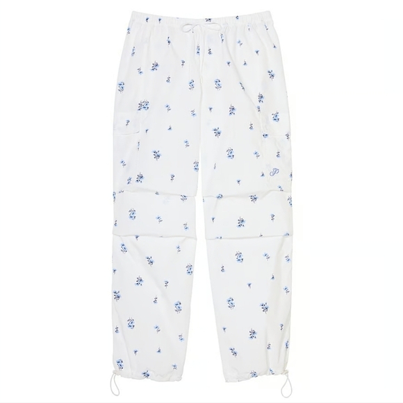 Victoria's Secret Pink White Floral Parachute Cargo Pants Balloon Barrel XXL - Picture 2 of 10